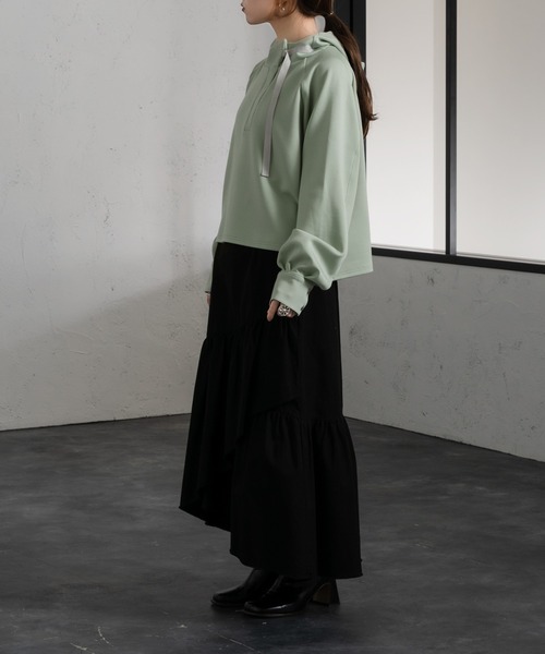 Ezick（エジック）の「ダンボールプルパーカー（パーカー・レディース・ホワイト/ブラック/ミント・FREE）」の15枚目の写真