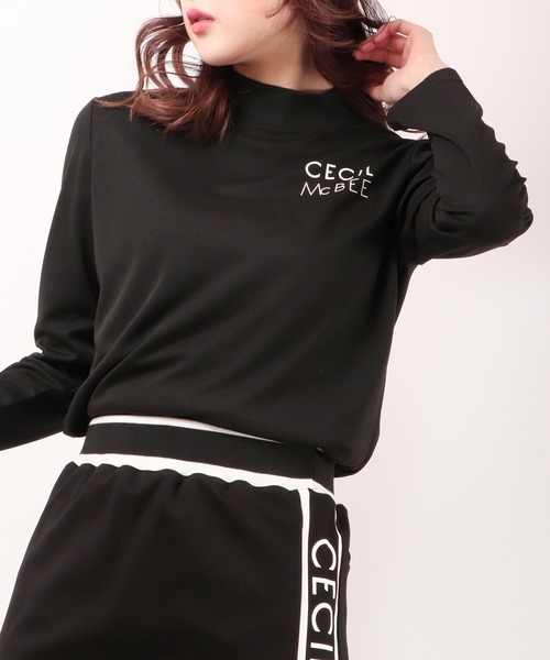 CECIL McBEE(セシルマクビー)の「CECIL McBEE green ロゴモックネックLS GOLF(Tシャツ/カットソー・レディース・ホワイト/ブラック・1/2)」の2枚目の写真