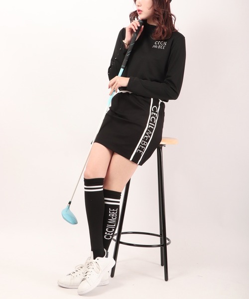 CECIL McBEE(セシルマクビー)の「CECIL McBEE green ロゴモックネックLS GOLF(Tシャツ/カットソー・レディース・ホワイト/ブラック・1/2)」の3枚目の写真