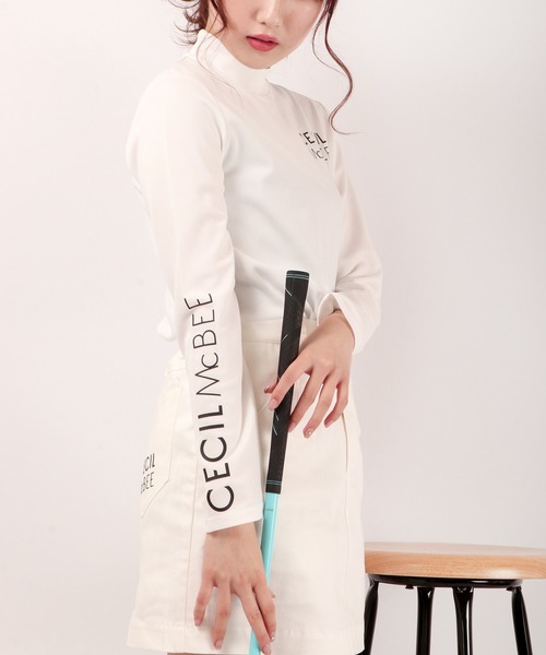 CECIL McBEE(セシルマクビー)の「CECIL McBEE green ロゴモックネックLS GOLF(Tシャツ/カットソー・レディース・ホワイト/ブラック・1/2)」の15枚目の写真