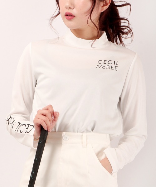 CECIL McBEE(セシルマクビー)の「CECIL McBEE green ロゴモックネックLS GOLF(Tシャツ/カットソー・レディース・ホワイト/ブラック・1/2)」の16枚目の写真