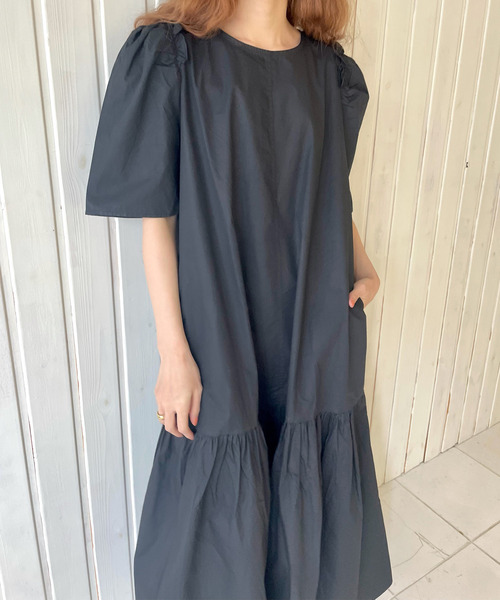 GIMME GIMME（ギミーギミー）の「【GIMME GIMME】Tiered long dress gimw22s001（ワンピース・レディース・ブラック/ピンク・FREE）」の14枚目の写真
