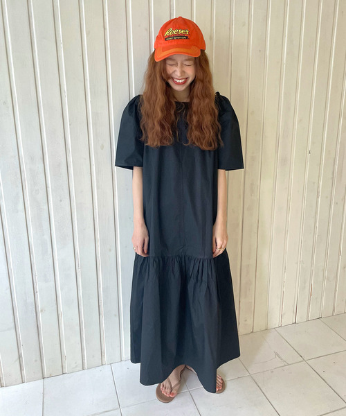GIMME GIMME（ギミーギミー）の「【GIMME GIMME】Tiered long dress gimw22s001（ワンピース・レディース・ブラック/ピンク・FREE）」の11枚目の写真