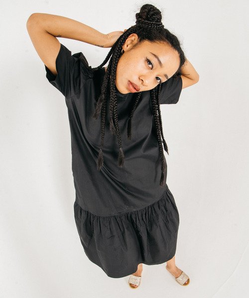 GIMME GIMME（ギミーギミー）の「【GIMME GIMME】Tiered long dress gimw22s001（ワンピース・レディース・ブラック/ピンク・FREE）」の10枚目の写真