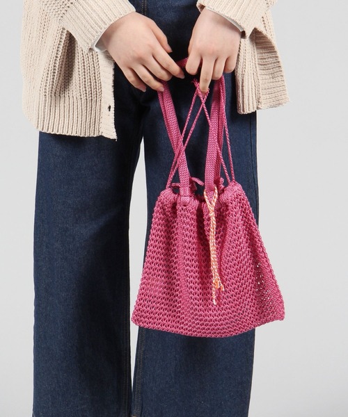 studio CLIP（スタディオクリップ）の「ナイロン編みカラートートバッグ（トートバッグ・レディース・サックスブルー/ベージュ/ピンク/ブラック・FREE）」の15枚目の写真