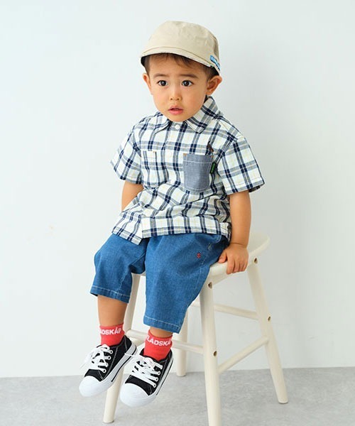 kladskap（クレードスコープ）の「ロゴ6分丈シェフパンツ（その他パンツ・キッズ・カーキ/サックスブルー/ブラック・100cm/110cm/120cm/130cm/90cm）」の15枚目の写真