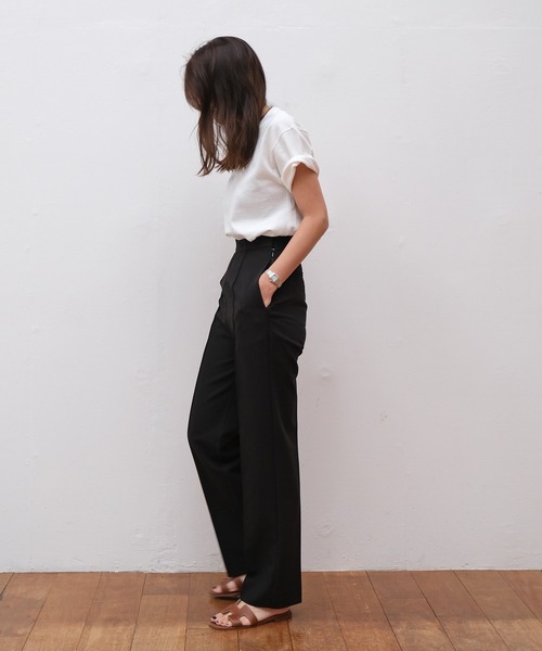 AKTE（アクテ）の「ベーシッククルーネックTシャツ（Tシャツ/カットソー・レディース・ホワイト/ブラック/イエロー・FREE）」の9枚目の写真