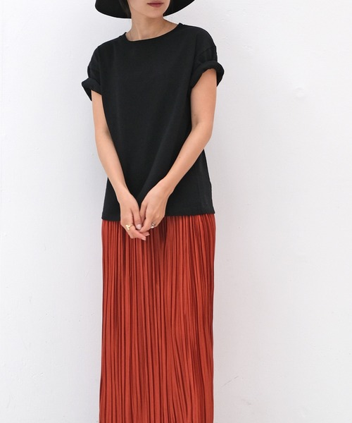 AKTE（アクテ）の「ベーシッククルーネックTシャツ（Tシャツ/カットソー・レディース・ホワイト/ブラック/イエロー・FREE）」の12枚目の写真