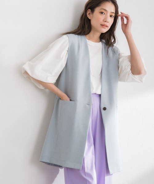 Pierrot(ピエロ)の「ボリュームスリーブTシャツ(Tシャツ/カットソー・レディース・ブラック/オフホワイト/ライム/ブルー系その他/チャコール・M/L)」の6枚目の写真