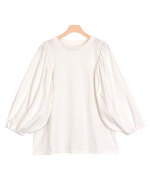 Pierrot(ピエロ)の「ボリュームスリーブTシャツ(Tシャツ/カットソー・レディース・ブラック/オフホワイト/ライム/ブルー系その他/チャコール・M/L)」の14枚目の写真