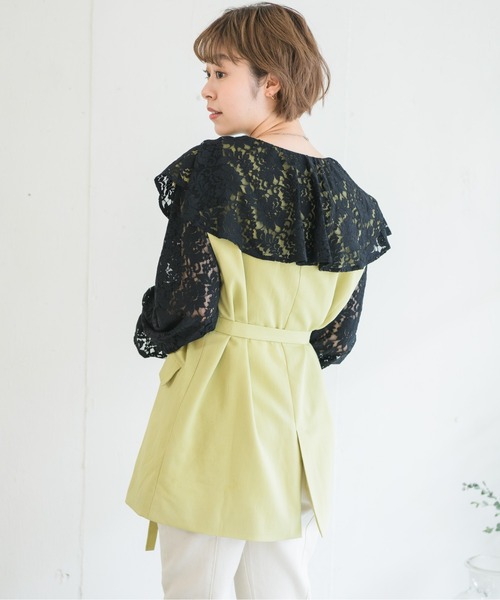 RETRO GIRL（レトロガール）の「共ベルト付きベスト（ベスト・レディース・オフホワイト/ライトベージュ/ライトグリーン・FREE）」の13枚目の写真