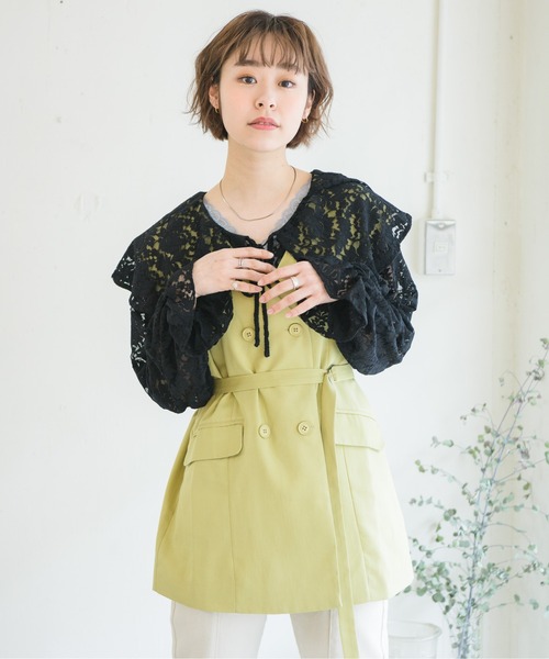 RETRO GIRL（レトロガール）の「共ベルト付きベスト（ベスト・レディース・オフホワイト/ライトベージュ/ライトグリーン・FREE）」の14枚目の写真