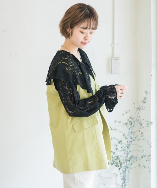 RETRO GIRL（レトロガール）の「共ベルト付きベスト（ベスト・レディース・オフホワイト/ライトベージュ/ライトグリーン・FREE）」の11枚目の写真