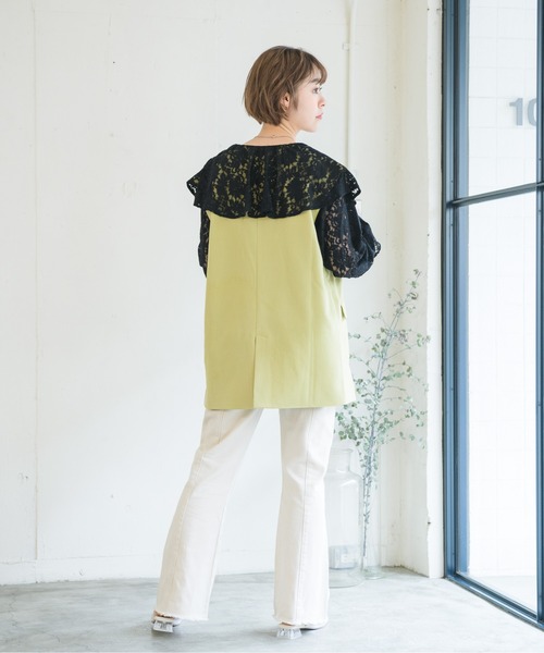 RETRO GIRL（レトロガール）の「共ベルト付きベスト（ベスト・レディース・オフホワイト/ライトベージュ/ライトグリーン・FREE）」の18枚目の写真