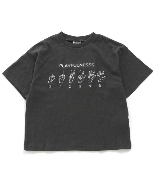 BREEZE（ブリーズ）の「/NET別注4柄刺繍Tシャツ（Tシャツ/カットソー・キッズ・チャコール/キナリ/ミント/ラベンダー・140/90/80/130/110/100/120）」の2枚目の写真
