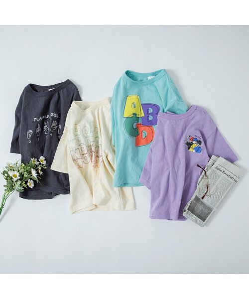 BREEZE（ブリーズ）の「/NET別注4柄刺繍Tシャツ（Tシャツ/カットソー・キッズ・チャコール/キナリ/ミント/ラベンダー・140/90/80/130/110/100/120）」の13枚目の写真