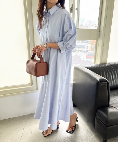 Web限定 ストライプマーメードワンピ シャツワンピース Discoat ディスコート のファッション通販 Zozotown