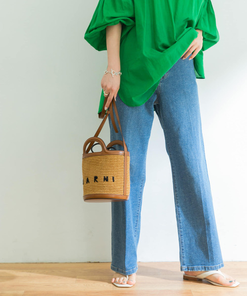 URBAN RESEARCH（アーバンリサーチ）の「綿麻セミワイドデニムパンツ（デニムパンツ・レディース・インディゴブルー/ブルー・34/36/38）」の6枚目の写真