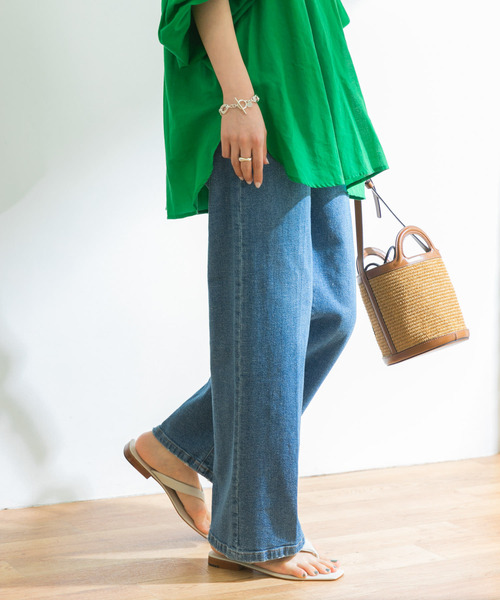 URBAN RESEARCH（アーバンリサーチ）の「綿麻セミワイドデニムパンツ（デニムパンツ・レディース・インディゴブルー/ブルー・34/36/38）」の8枚目の写真