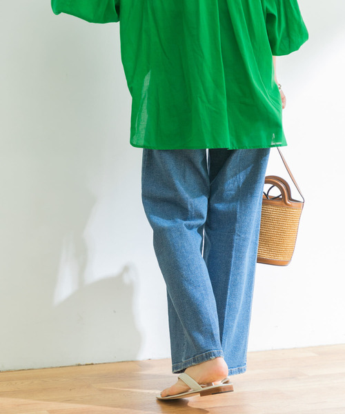 URBAN RESEARCH（アーバンリサーチ）の「綿麻セミワイドデニムパンツ（デニムパンツ・レディース・インディゴブルー/ブルー・34/36/38）」の10枚目の写真