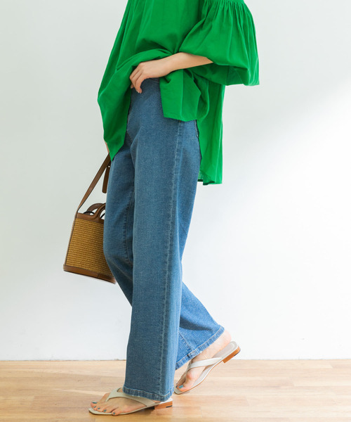 URBAN RESEARCH（アーバンリサーチ）の「綿麻セミワイドデニムパンツ（デニムパンツ・レディース・インディゴブルー/ブルー・34/36/38）」の11枚目の写真