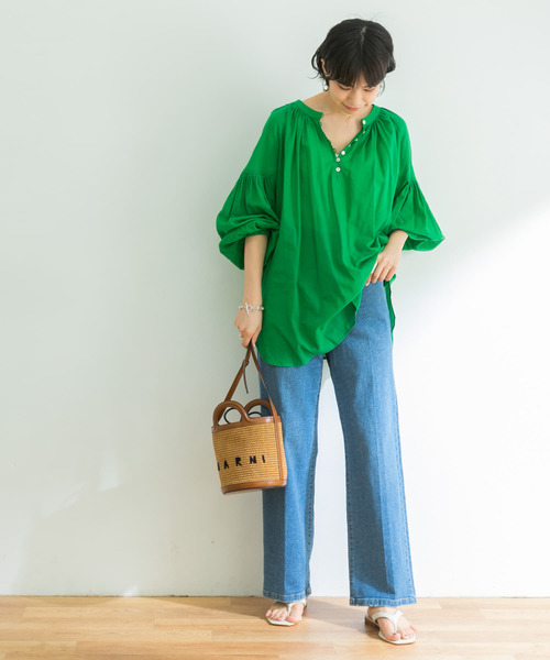 URBAN RESEARCH（アーバンリサーチ）の「綿麻セミワイドデニムパンツ（デニムパンツ・レディース・インディゴブルー/ブルー・34/36/38）」の13枚目の写真