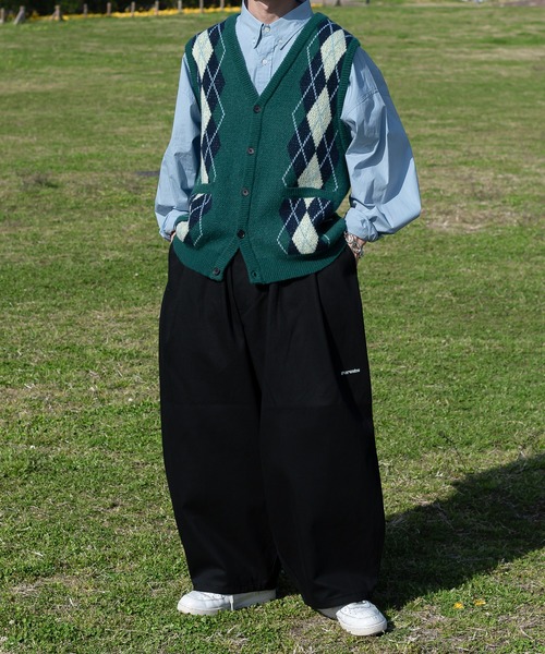 Perushu（ペルーシュ）の「レトロアーガイルニットベスト（ベスト・メンズ・グレー/グリーン/ブラウン/ボルドー/ネイビー・LARGE/MEDIUM）」の22枚目の写真