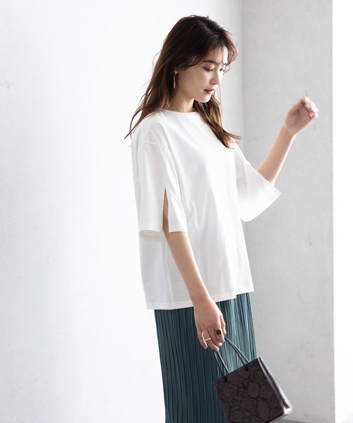セール】袖スリットデザインカットソー（Tシャツ/カットソー
