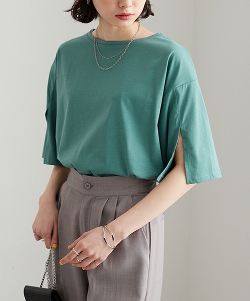 【新品未使用】トランジット　カットソー セール】袖スリットデザインカットソー（Tシャツ/カットソー