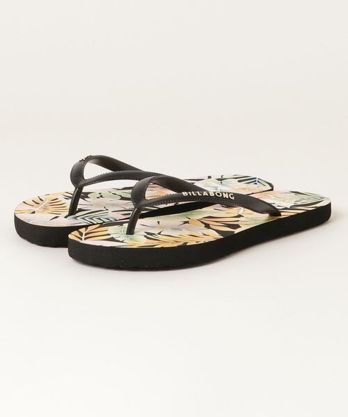 BILLABONG(ビラボン)の「BILLABONG/ビラボン FLIP FLOPS PRINT/フリップ フロプス プリント ビーチサンダル BC013-942(サンダル・レディース・ブラック/ホワイト・25.0cm/24.0cm/23.0cm)」の1枚目の写真