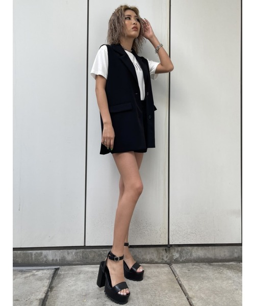 EGOIST(エゴイスト)の「タンクソールサンダル(サンダル・レディース・ホワイト/ブラック・SMALL/MEDIUM)」の7枚目の写真