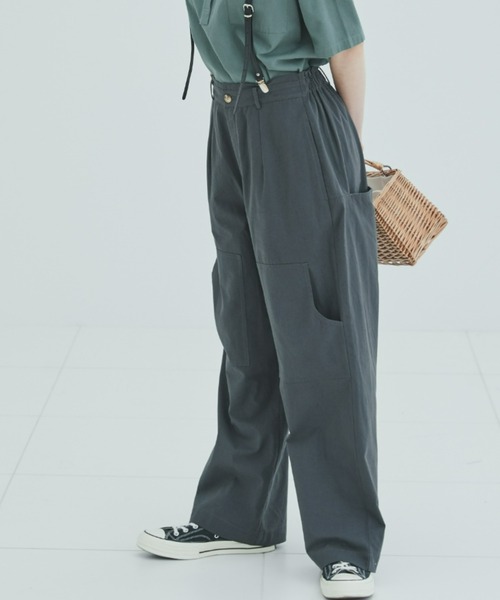 EDIT Gris（エディットグリ）の「ユーティリティバックポケットパンツ（その他パンツ・レディース・チャコールグレー/カーキ/アイボリー・FREE）」の8枚目の写真