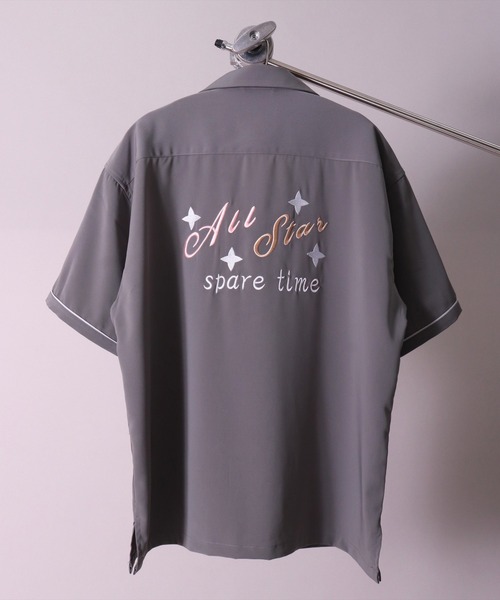 BAYBLO（ベイブロ）の「【ユニセックス】All Star ボーリングシャツ(BG)（シャツ/ブラウス・メンズ・ブラック/ライトグレー/チャコールグレー/ダークグリーン/サックスブルー・MEDIUM/LARGE）」の3枚目の写真