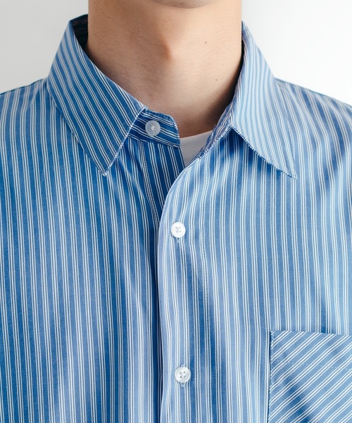 epnok(エプノック)の「サイドスリットストライプシャツ(シャツ/ブラウス・メンズ・チャコールグレー/ブルー/グリーン・SMALL/MEDIUM/LARGE)」の10枚目の写真