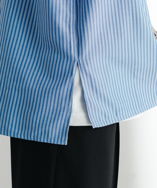 epnok(エプノック)の「サイドスリットストライプシャツ(シャツ/ブラウス・メンズ・チャコールグレー/ブルー/グリーン・SMALL/MEDIUM/LARGE)」の13枚目の写真