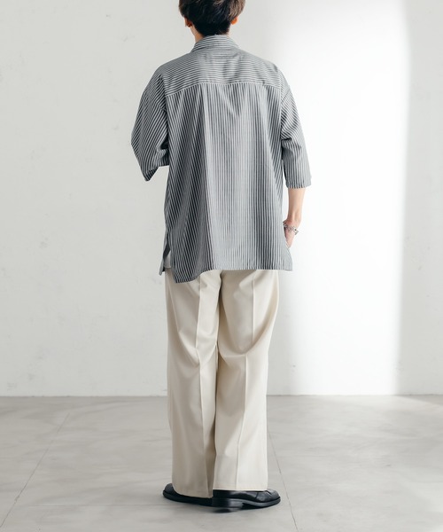 epnok(エプノック)の「サイドスリットストライプシャツ(シャツ/ブラウス・メンズ・チャコールグレー/ブルー/グリーン・SMALL/MEDIUM/LARGE)」の20枚目の写真