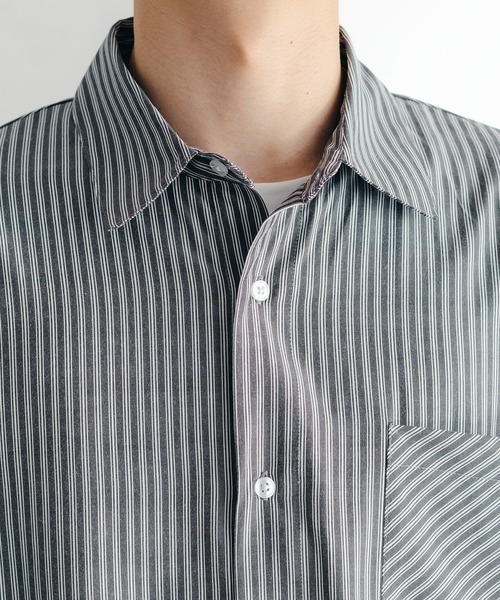 epnok(エプノック)の「サイドスリットストライプシャツ(シャツ/ブラウス・メンズ・チャコールグレー/ブルー/グリーン・SMALL/MEDIUM/LARGE)」の21枚目の写真