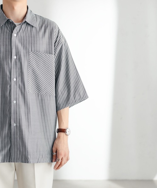 epnok(エプノック)の「サイドスリットストライプシャツ(シャツ/ブラウス・メンズ・チャコールグレー/ブルー/グリーン・SMALL/MEDIUM/LARGE)」の22枚目の写真