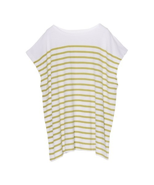 Re:EDIT（リエディ）の「パネルボーダーチュニックカットソー（Tシャツ/カットソー・レディース・ピンク/イエロー/グリーン/オレンジ/ブラック・MEDIUM）」の3枚目の写真