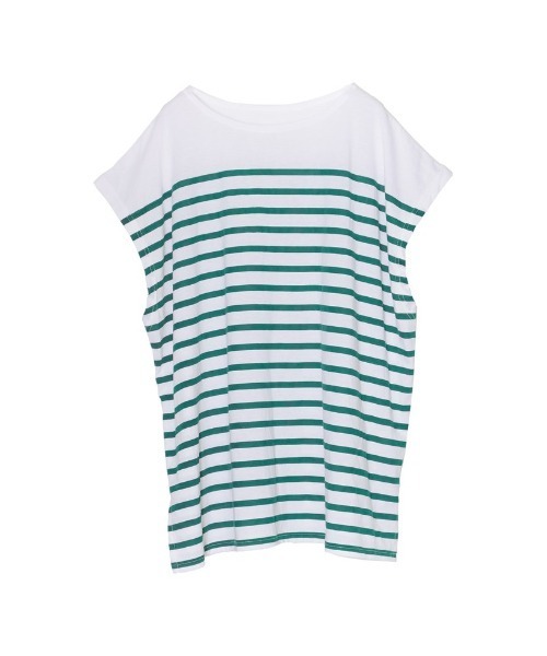 Re:EDIT（リエディ）の「パネルボーダーチュニックカットソー（Tシャツ/カットソー・レディース・ピンク/イエロー/グリーン/オレンジ/ブラック・MEDIUM）」の2枚目の写真