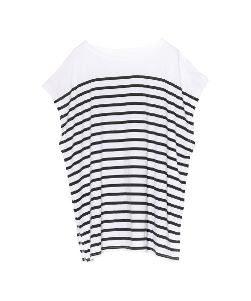 Re:EDIT（リエディ）の「パネルボーダーチュニックカットソー（Tシャツ/カットソー・レディース・ピンク/イエロー/グリーン/オレンジ/ブラック・MEDIUM）」の13枚目の写真