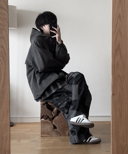 RUUBON（ルーボン）の「【RUUBON】relax volume mountain parker / リラックスボリューム マウンテンパーカ―（マウンテンパーカー・メンズ・ブラック/カーキ/ナチュラル/ベージュ/モカ/チャコールグレー・S/M/L）」の14枚目の写真