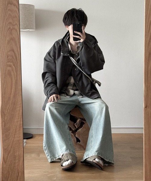 RUUBON（ルーボン）の「【RUUBON】relax volume mountain parker / リラックスボリューム マウンテンパーカ―（マウンテンパーカー・メンズ・ブラック/カーキ/ナチュラル/ベージュ/モカ/チャコールグレー・S/M/L）」の18枚目の写真