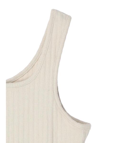 earth music&ecology（アースミュージックアンドエコロジー）の「ランダムリブ2wayタンクトップ（タンクトップ・レディース・ブラック/オフホワイト/ライトベージュ/レッド系その他5・S/M）」の15枚目の写真