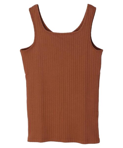 earth music&ecology（アースミュージックアンドエコロジー）の「ランダムリブ2wayタンクトップ（タンクトップ・レディース・ブラック/オフホワイト/ライトベージュ/レッド系その他5・S/M）」の16枚目の写真