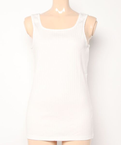 earth music&ecology（アースミュージックアンドエコロジー）の「ランダムリブ2wayタンクトップ（タンクトップ・レディース・ブラック/オフホワイト/ライトベージュ/レッド系その他5・S/M）」の7枚目の写真