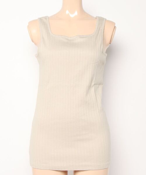 earth music&ecology（アースミュージックアンドエコロジー）の「ランダムリブ2wayタンクトップ（タンクトップ・レディース・ブラック/オフホワイト/ライトベージュ/レッド系その他5・S/M）」の19枚目の写真