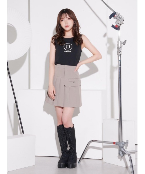 Darich(ダーリッチ)の「ノースリーブロゴトップス(Tシャツ/カットソー・レディース・ホワイト/ピンク/ブラック・FREE)」の10枚目の写真
