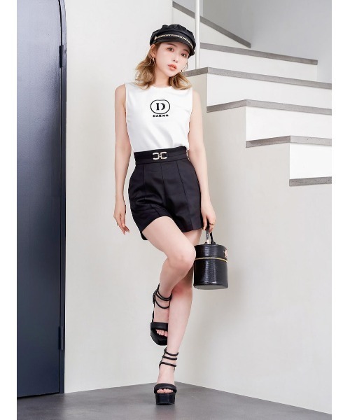 Darich(ダーリッチ)の「ノースリーブロゴトップス(Tシャツ/カットソー・レディース・ホワイト/ピンク/ブラック・FREE)」の6枚目の写真