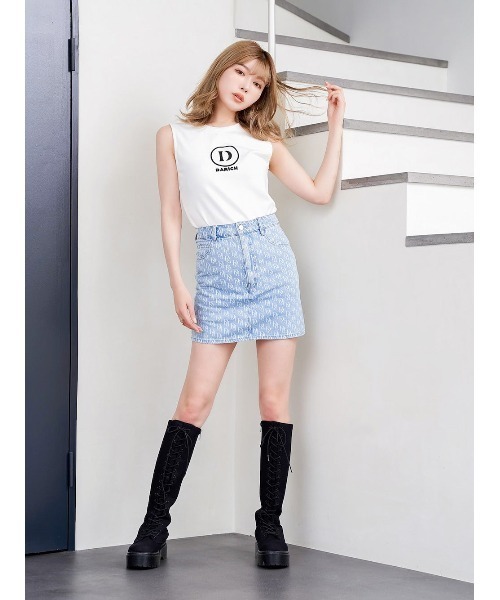 Darich(ダーリッチ)の「ノースリーブロゴトップス(Tシャツ/カットソー・レディース・ホワイト/ピンク/ブラック・FREE)」の8枚目の写真